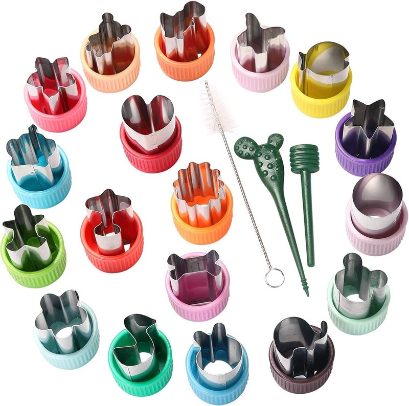 Cookie Cutters Set 18 Pcs Mini Shapes Stainless Steel Fruit Vegetable Pastry ... gallery