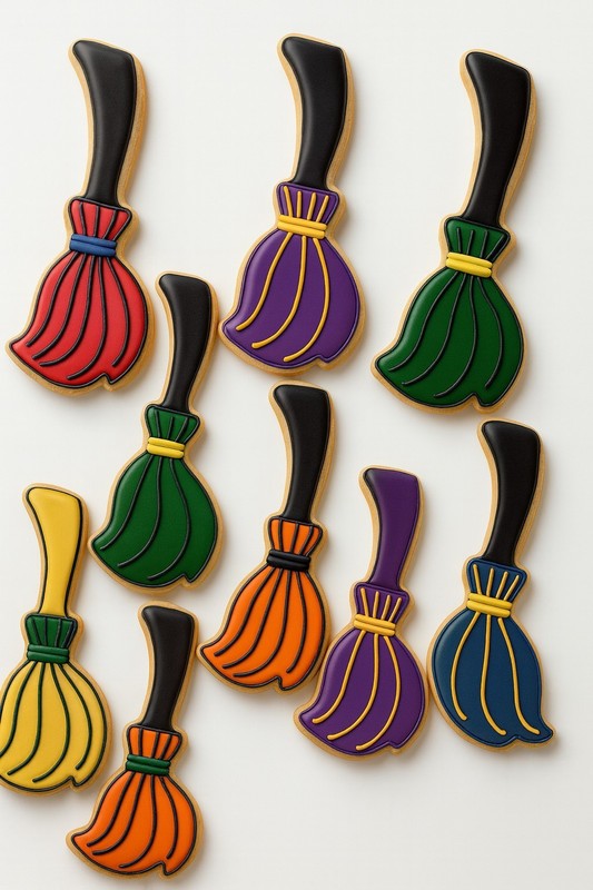 Whimsical Halloween Witches Wizard Broom 5'' Cookie Cutter Metal gallery