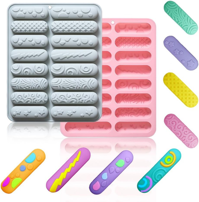 Silicone Chocolate Molds - 2 Pack, 16 Cavity Non-Stick Pretzel & Gummy Molds gallery