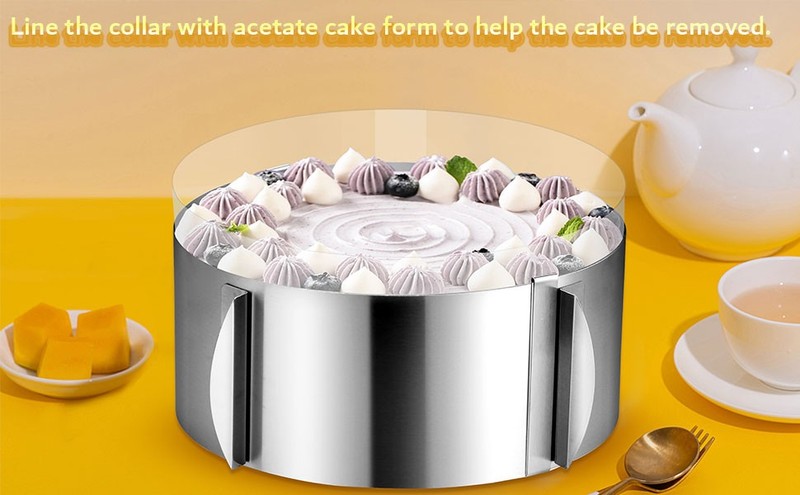 Cake Rings Mousse Mold Adjustable 6 to12 Inch Stainless Steel Round Cake Molds gallery