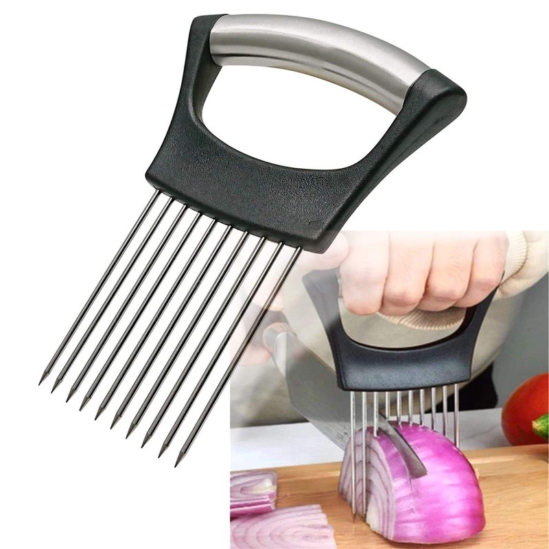 Stainless Steel Onion Holder for Slicing,Onion Slicer Holder,Onion Cutter for Sl