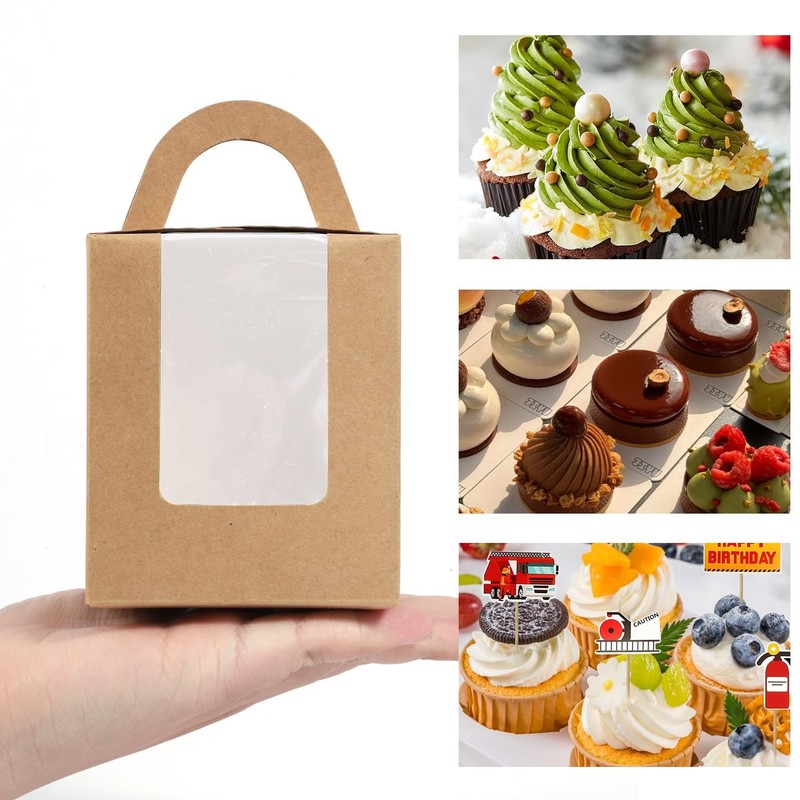 70 Packs Kraft Cupcake Boxes Individual Cupcake Holders Disposable Brown Cupc... gallery