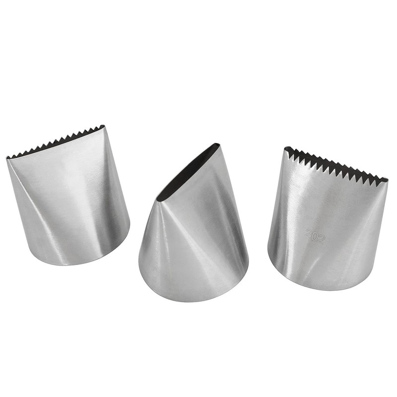 3 PCS #200 #201 #202 Ribbon Pastry Tip Stainless Steel Icing Piping Nozzles gallery