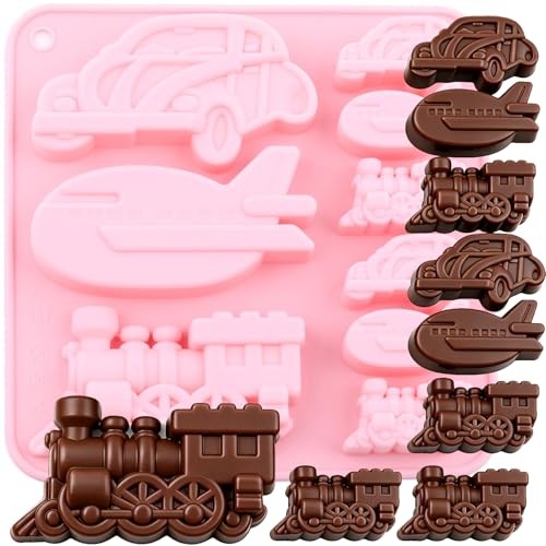 Vintage Car Trainirplane Silicone Chocolate Molds | 9 Cavity For Candy A gallery