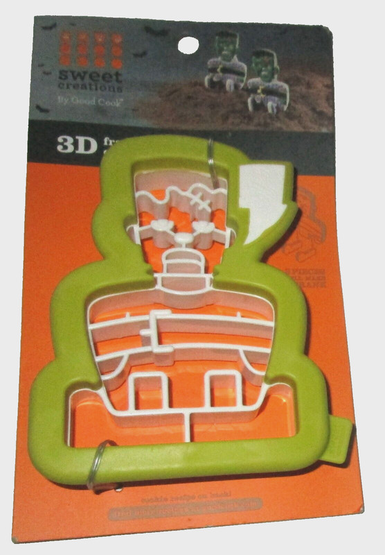 Halloween ~ Cookie Cutters ~ 3-D FRANKENSTEIN ~Cookie Recipe on Back
