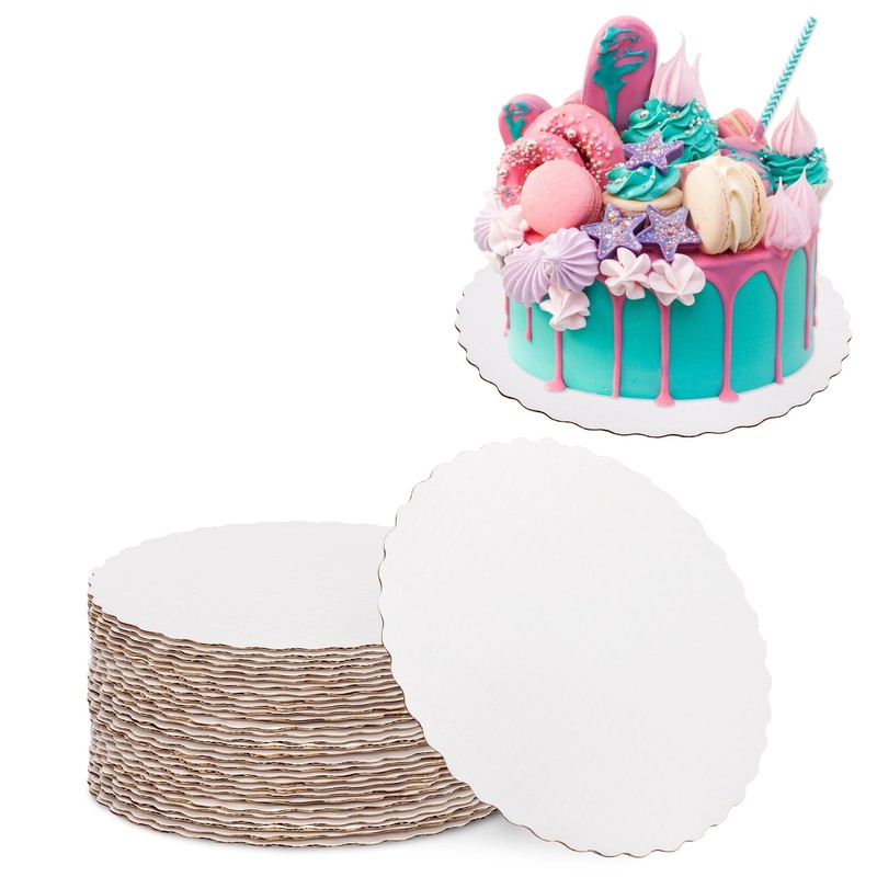 Fit Meal Prep [20 Pack] 6 Inch Cake Boards White Cake Cardboard Circles Dispo…