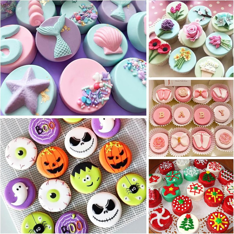 Silicone Cake Puck Mold Set,Chocolate Covered Flat Cake Pop Mold for Cookie Cand gallery