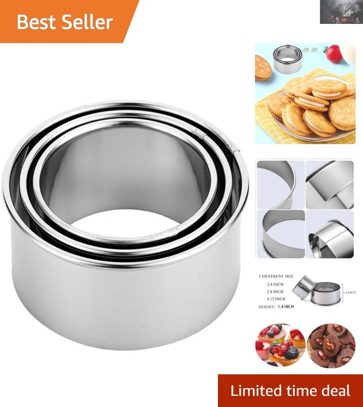 Versatile 304 Stainless Steel Cookie Cutters – 3 Sizes for All Your Baking Needs