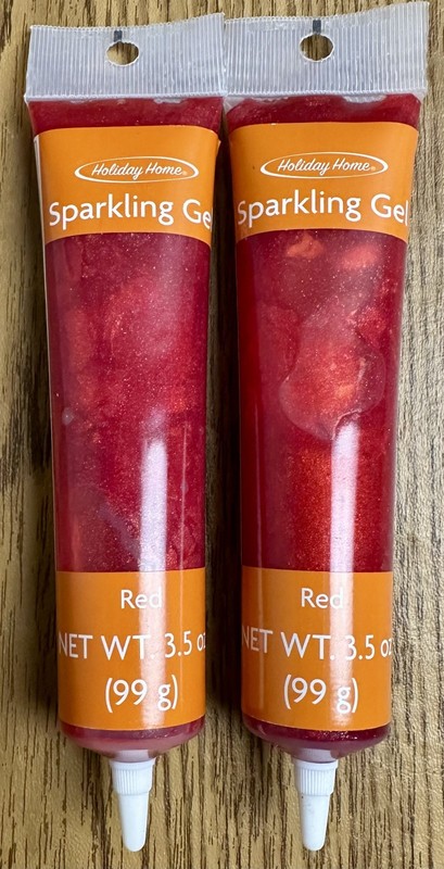 (2) Holiday Home Sparkle Gel Red Writing & Accents ~ Cake Decoration 3.5oz Ea