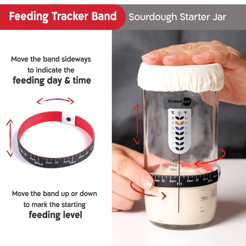 KneadAce 24oz Sour Dough Starter Jar & Kit NEW & SEALED Great Starter Set! gallery