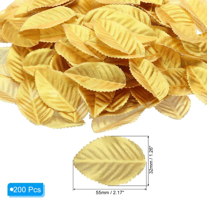 Gold Artificial Leaves 200 Pack Fake Leaves Fabric Faux Leaf, Style 2 gallery