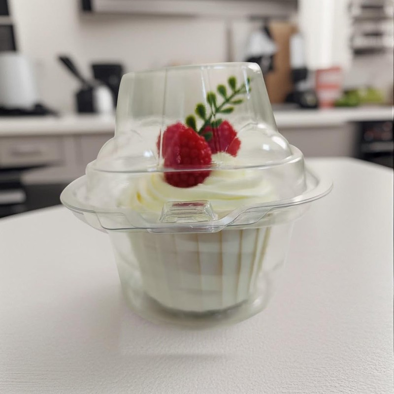 FUailiYY 100 Jumbo Muffin Containers, Clear Plastic Single Cupcake Containers... gallery