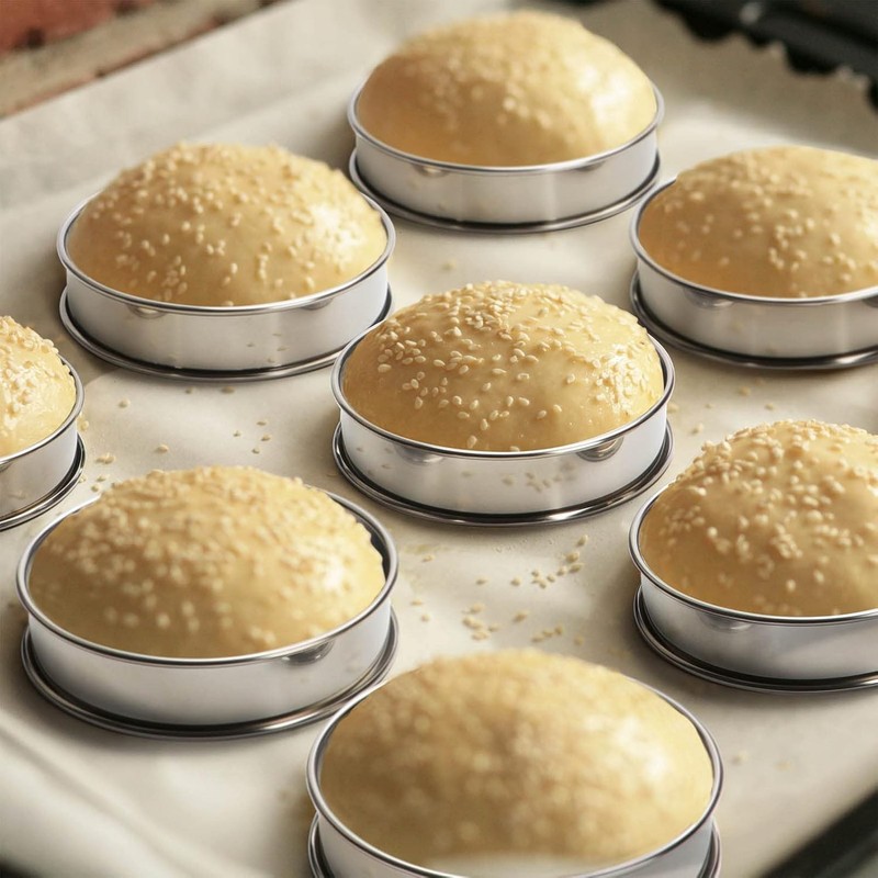 4 Inch English Muffin Rings Stainless Steel Crumpet Rings Tart Rings Baking gallery
