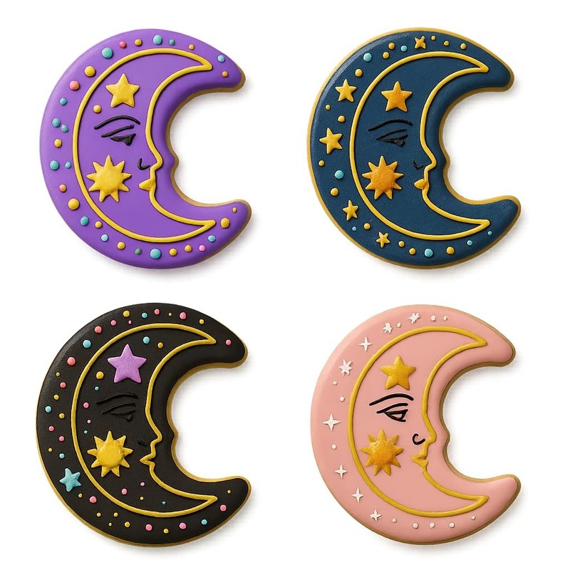 Celestial Moon Cookie Cutter & Stamp 4x2.4" for Baking Fondant Clay Embosser gallery
