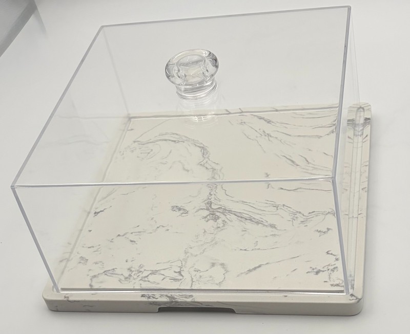 11 Inch Square White Marble Cake Stand gallery