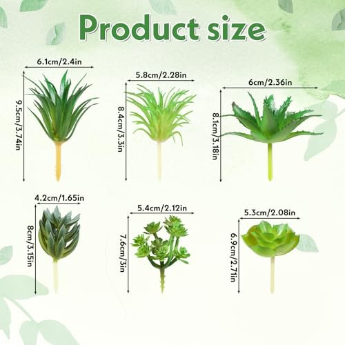 6Pcs Green Succulent Plants Mini Green Succulent Plants Faux Artificial gallery