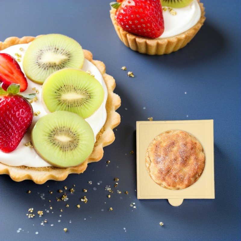 200pcs Cardboard Cake Base, 3.5" Square Dessert Serving Plate, Mousse Display gallery
