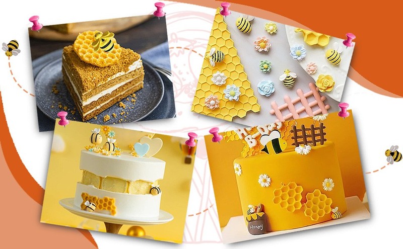 ZiXiang Bumble Bee Silicone Mold Honeycomb Fondant Molds Bee Hive Chocolate gallery