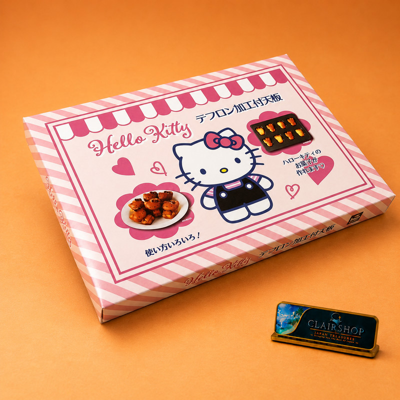 Hello Kitty Madeleine Baking Mold 8 pcs Metallic Black Teflon Matsunaga KMP077