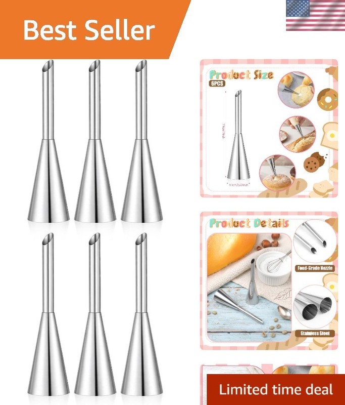 6 PCS Donut Filler Injector, Stainless Steel Cupcake Filler Tool, Pastry