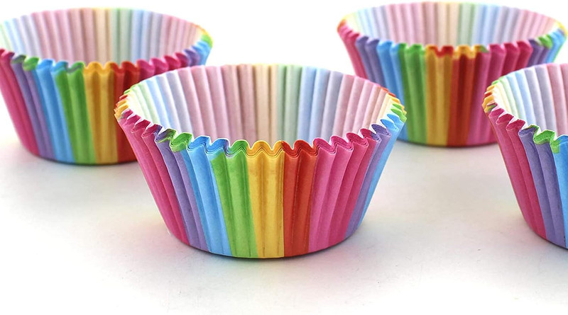 WARMBUY Rainbow Cupcake Papers Baking Cup Liners, 300 Pcs gallery