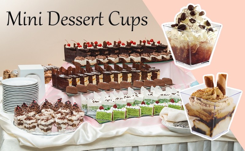 50Pcs Square Mini Plastic Dessert Cups,3.5Oz Clear Plastic Parfait gallery
