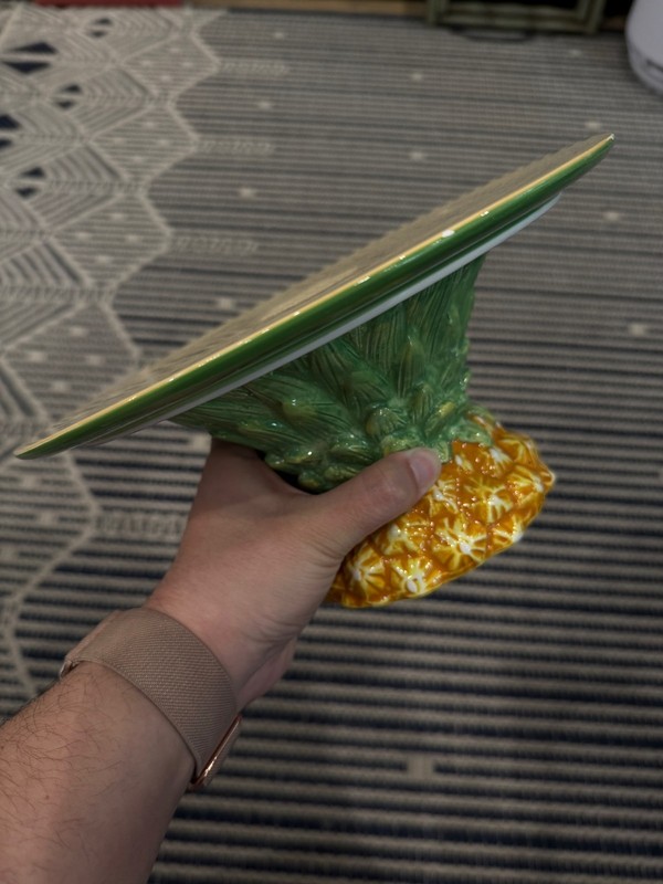 222 Fifth Green & Yellow Pineapple Cake Plate Stand