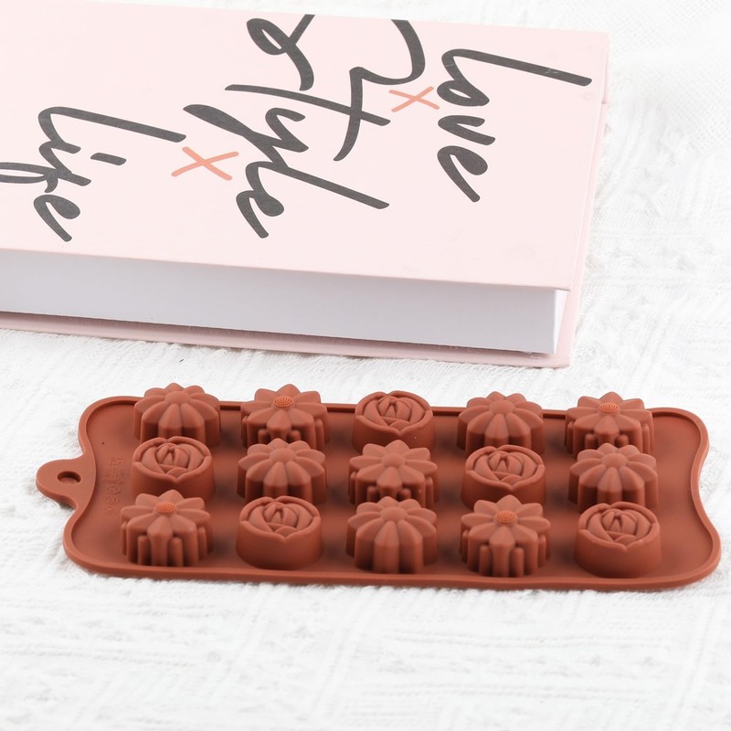 1 PCS 15 Cavity Flowers Silicone Candy Chocolate Mold NonStick Baking Tray gallery