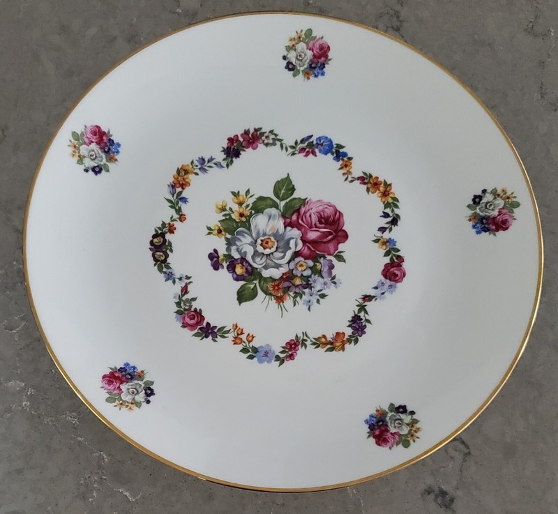 Vintage JKW Porcelain Pedestal Cake Stand