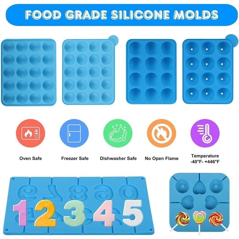 Cost-Effective Cake Pops Maker Set 554PCS Silicone Molds DIY Baking Kit New gallery