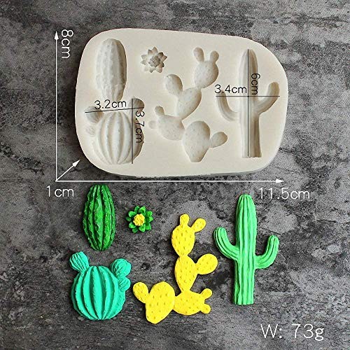 5-Cavity Cactus Silicone Fondant Mold Cacti Sugarcraft Chocolate Candy Mold gallery