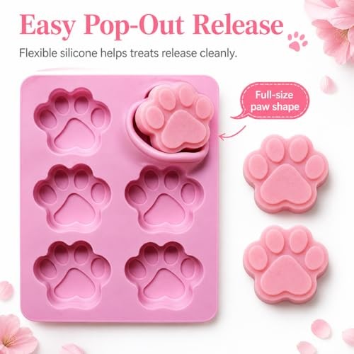 Set of Two Dog Paw Print Silicone Mold for Homemade Dog Treats for Baking gallery
