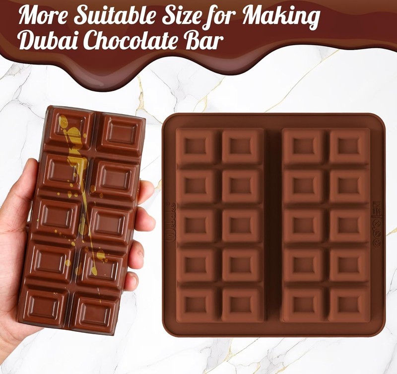 2-Cavity Large Chocolate Bar Mold - Pack of 2 gallery