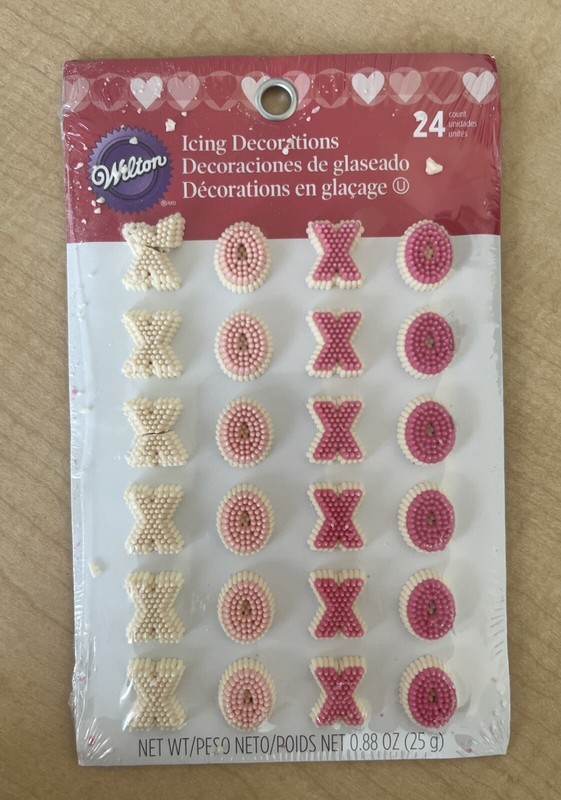 Valentine’s Day XOXO Cupcake Icing Decorations Wilton Pink