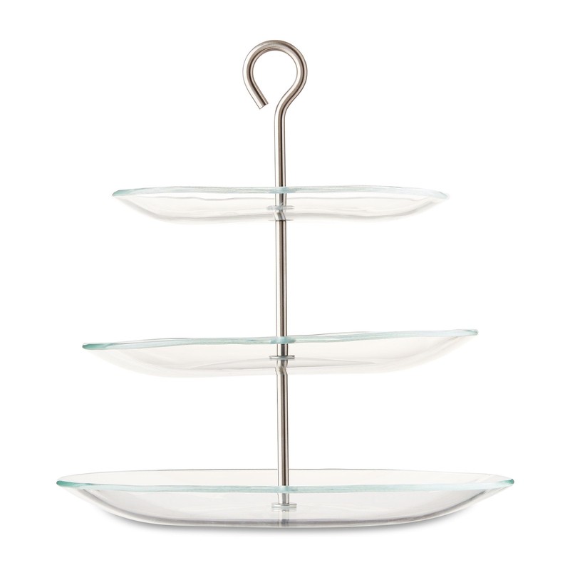 Glass 3 Tier Stand 12.87×13 W/ Heavy Duty & Dishwasher Safe For Cupcakes