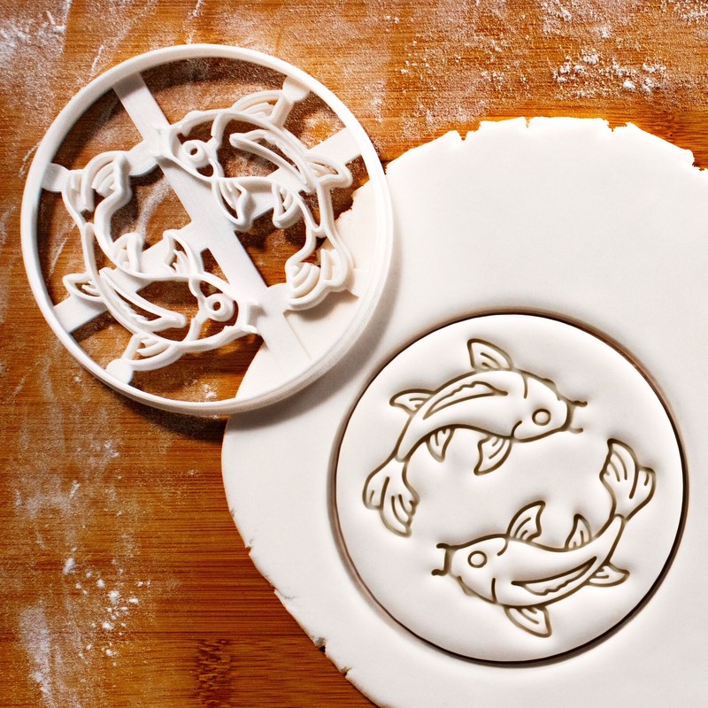 Yin Yang Koi Fish Cookie Cutter – cosmology Japanese carp water garden feng shui