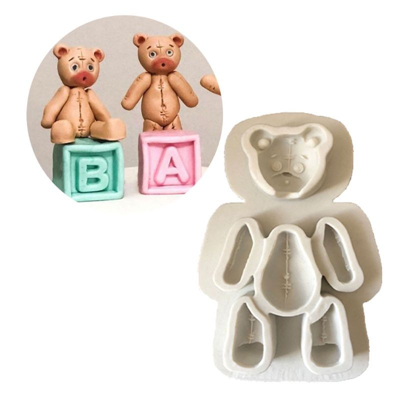 Grade Silicone DIY Handmade Cute Sewing Bear Shaped Fondant Mold Chocolate gallery