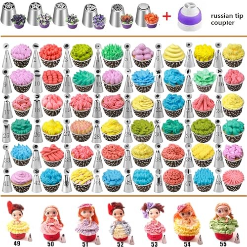 Cake Decorating Kit - Baking Supplies with 4 Springform Pans, Rotating 540PCS gallery