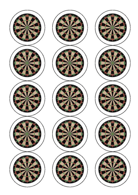 Dartboard / Darts pre-cut Edible Icing Cake Topper or Ribbon 01