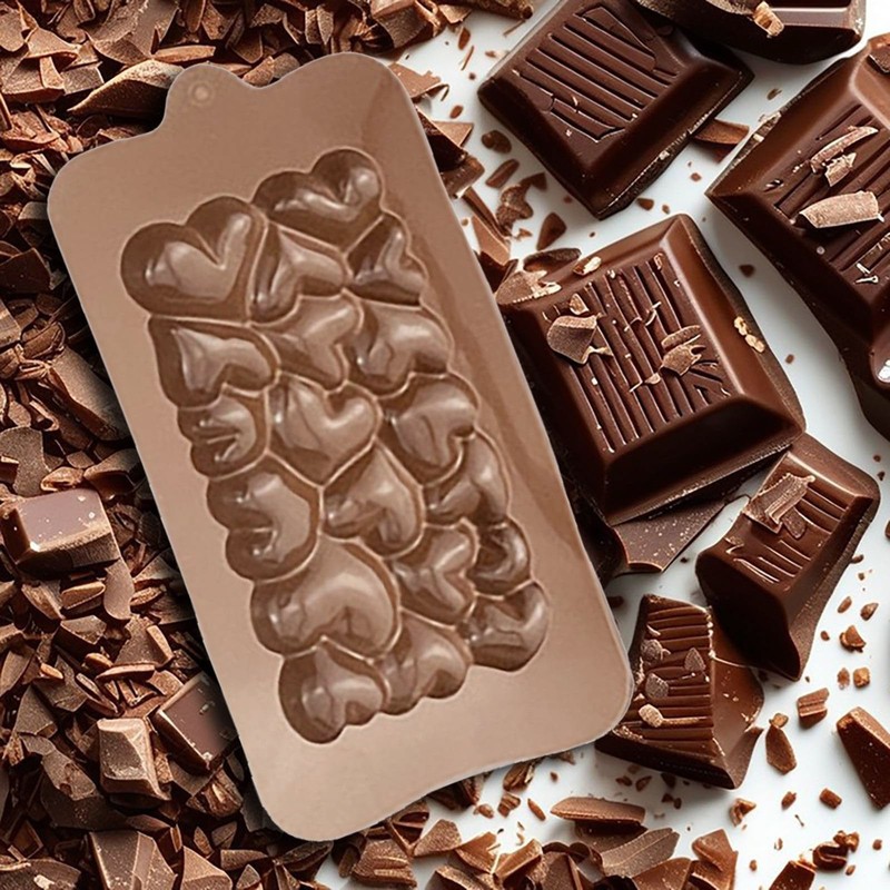 Heart Cluster Silicone Chocolate Mold Non-Stick Easy Release Candy DIY Baking