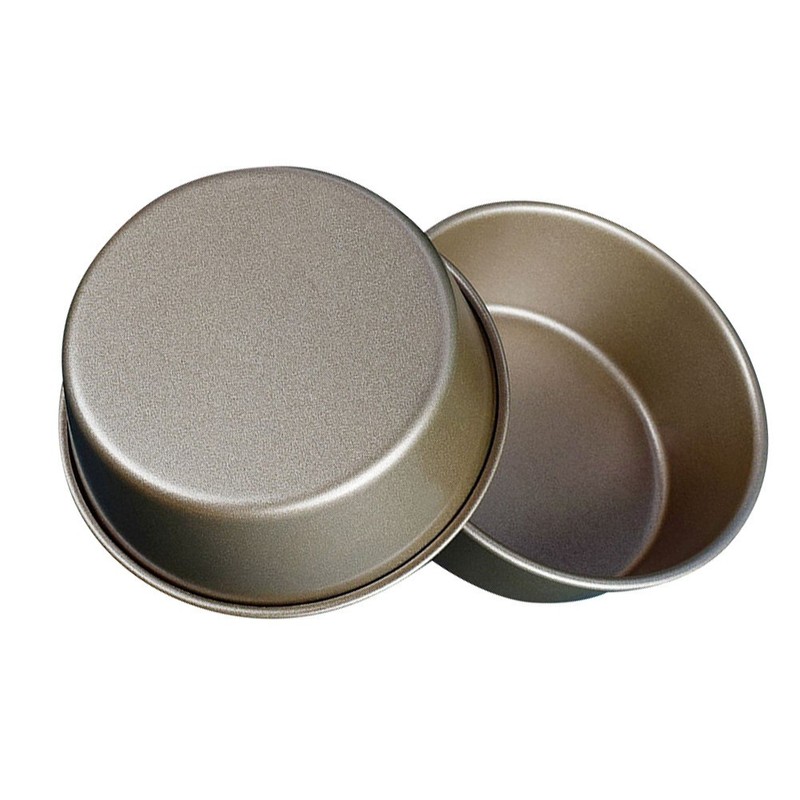 2PCS Burger Mold Gold Non-stick Round Cheese Cupcake Household Baking Tool
