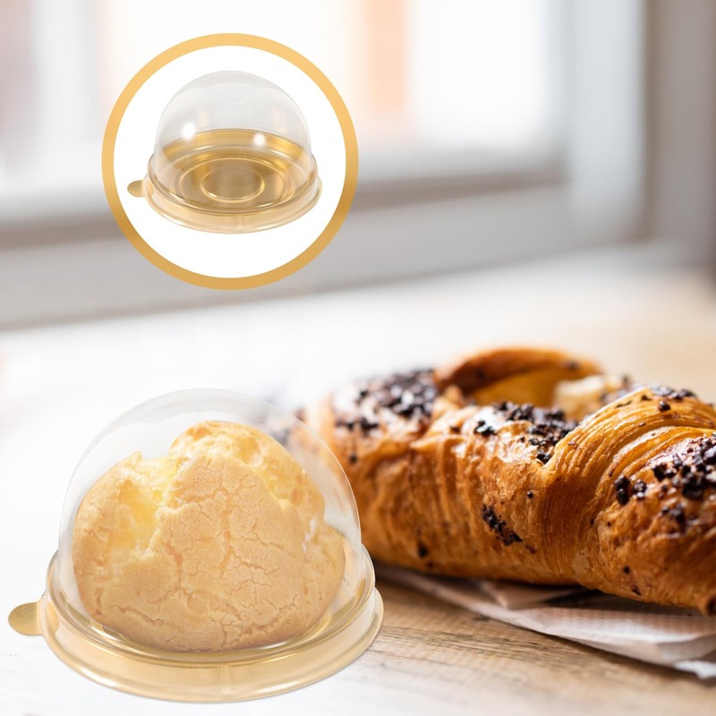 50 PCS Mini Cake Boxes With Dome Lid Clear Individual Plastic Containers gallery