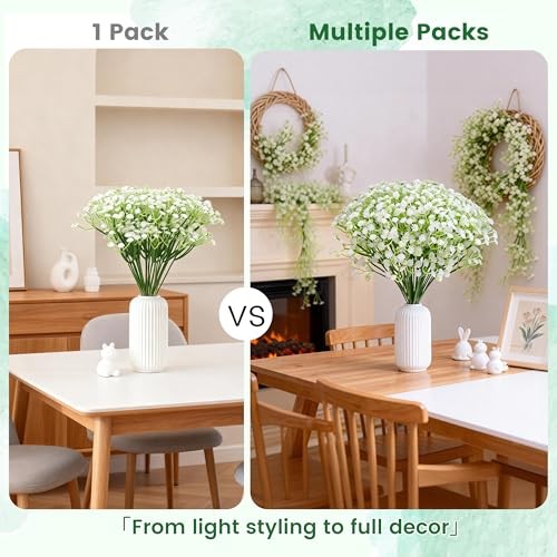 24PCS White Babys Breath Artificial Flowers,11'' Elegant Faux 24-Baby Breath gallery