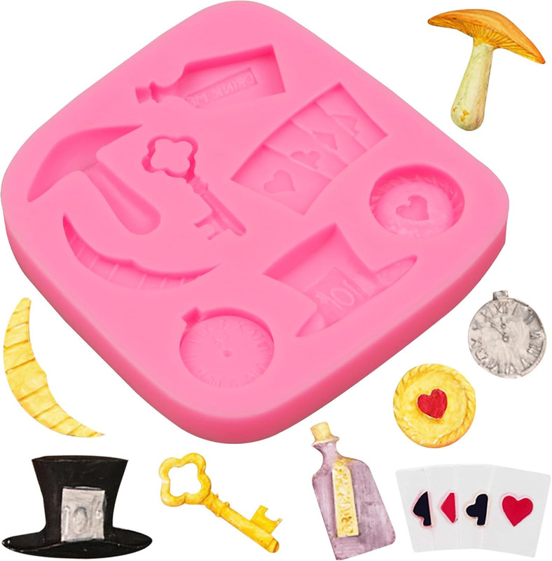 Poker Silicone Molds 3 Pcs, 3D Casino Themed Chocolate Molds Alice Wonderland Ha gallery