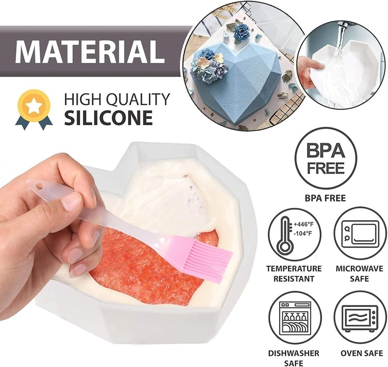 Molde De Silicona Para Chocolate Con Hoyuelos En Forma De Corazón, Bandeja 10Pcs gallery