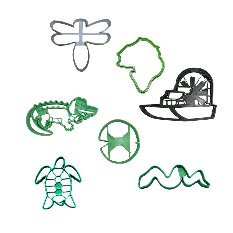 EVERGLADES AIR BOAT WILDLIFE TOUR SET OF 7 COOKIE CUTTERS MADE IN USA PR9046