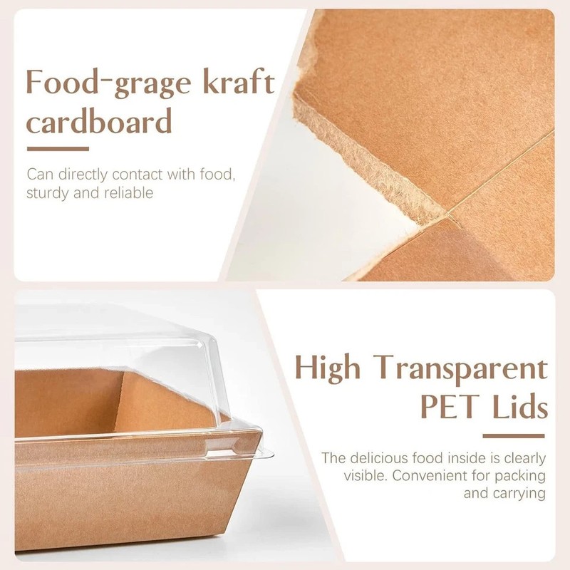 50 Pack 5 Inch Paper Charcuterie Boxes with Clear Lids, Square To Go Cake Sli... gallery