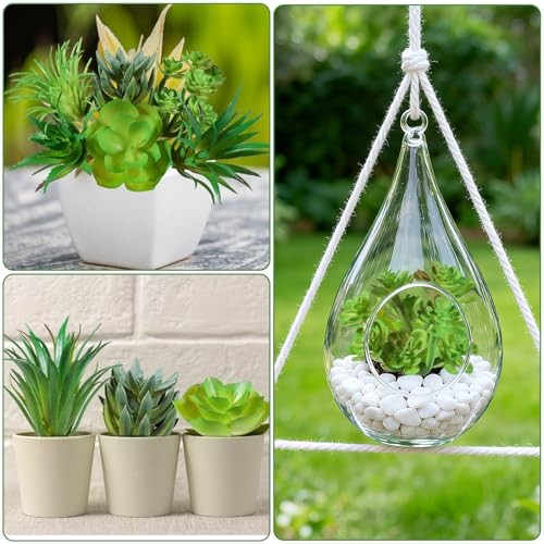 6Pcs Green Succulent Plants Mini Green Succulent Plants Faux Artificial gallery