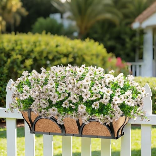 Grunyia 20 Bundles Artificial Flowers for Outdoors, UV Resistant Fake White gallery