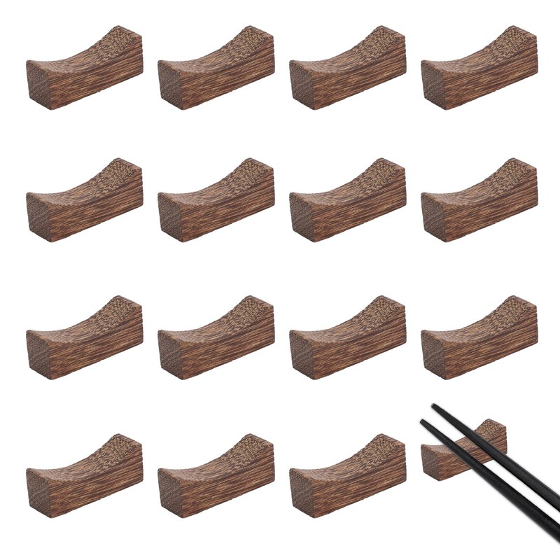 15 Pcs Wooden Chopstick Holders, Chopstick Rest Wooden Cutlery Stand Rack Set…